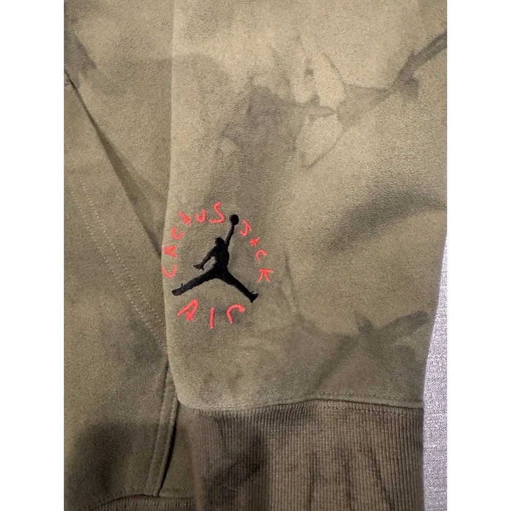 Cactus Jack Travis Scott x Air Jordan Washed Suede Hoodie Size Large
